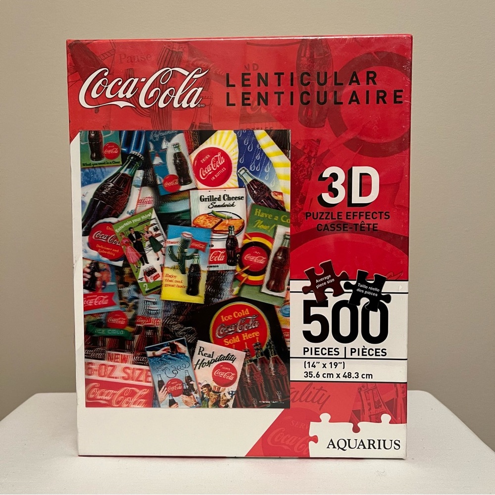 Coca-Cola 3D Lenticular 500 Piece Jigsaw Puzzle NIB